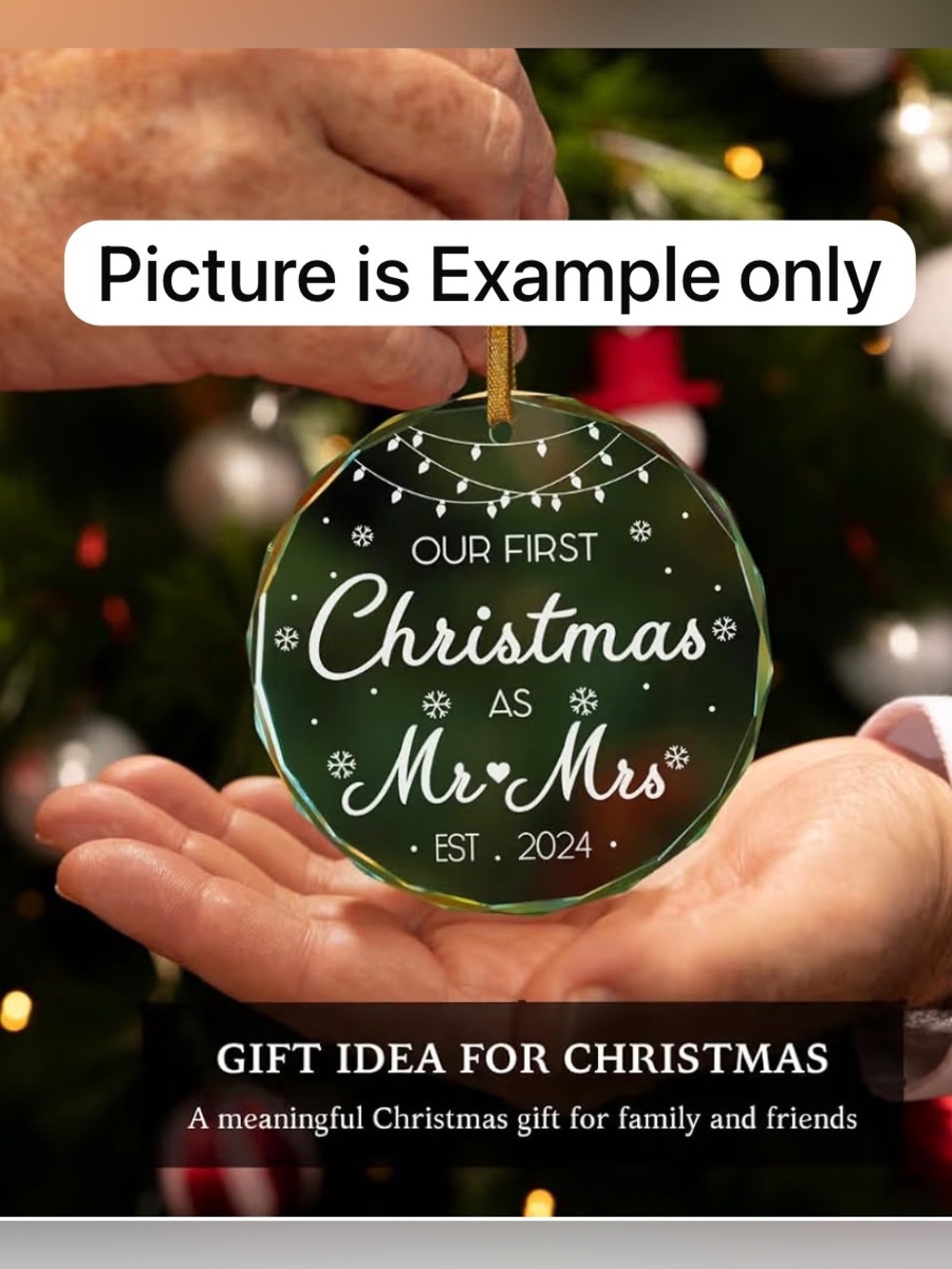 Free w/purchase - Our First Christmas as Mr & Mrs 2024 Personalized Ornament
